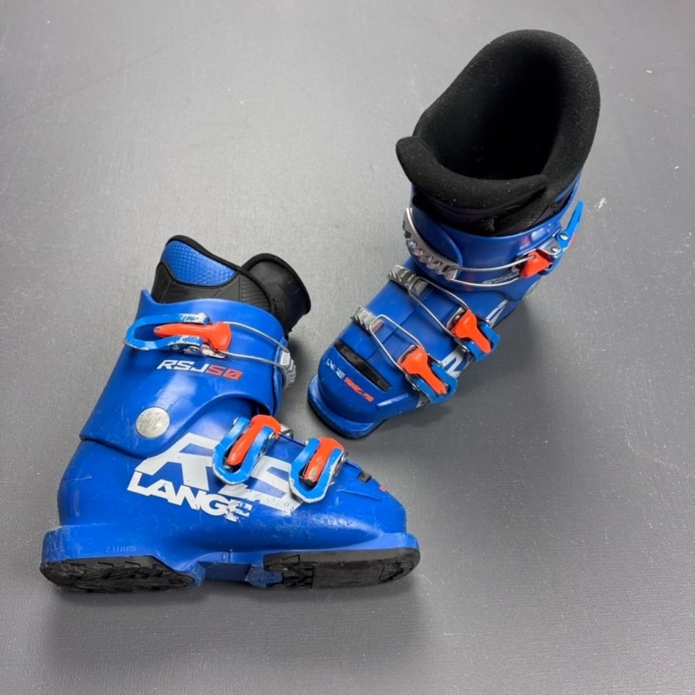 Lange RSJ 60 Ski Boots Kids Size 175-185 Blue 231mm Junior Racing 4 Buckle